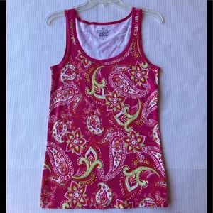 Pretty pink paisley tank top